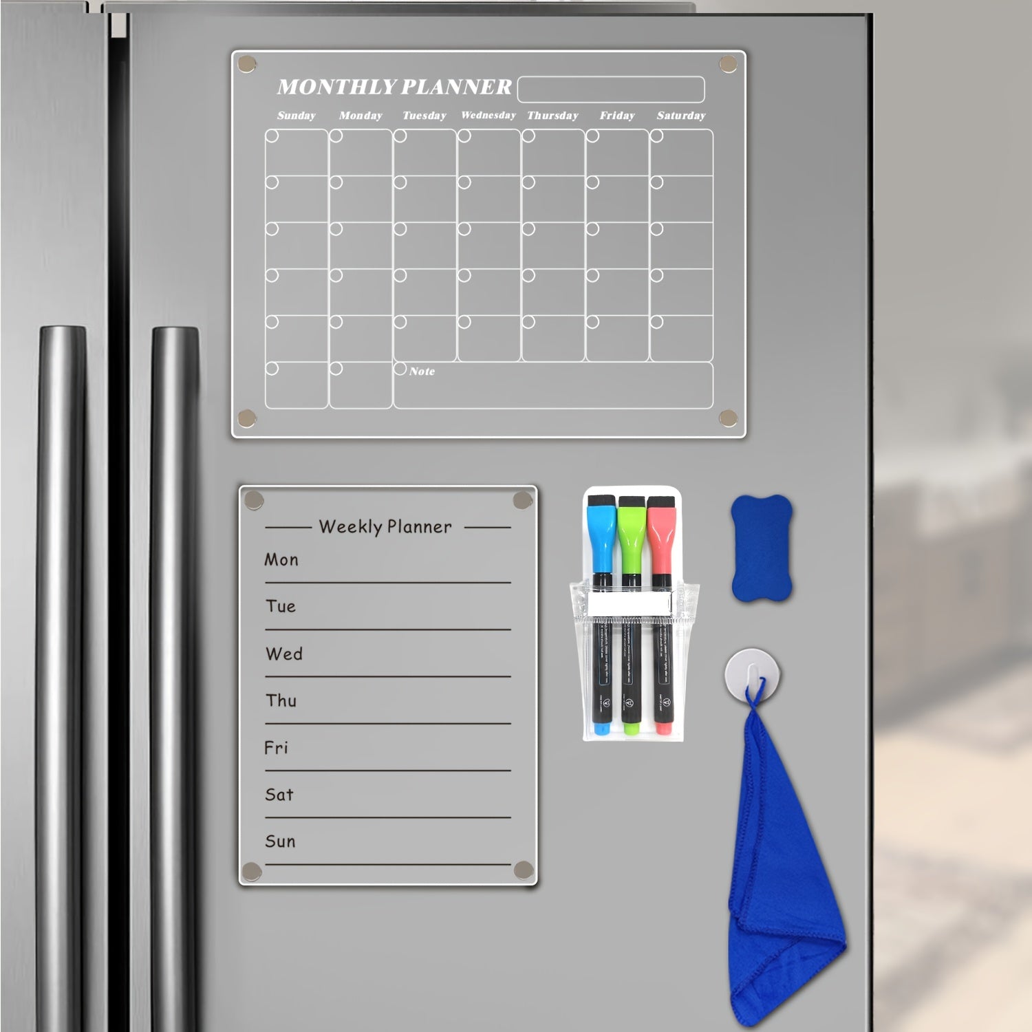 Magnetic Dry Erase Monthly Calendar Board for Refrigerator
