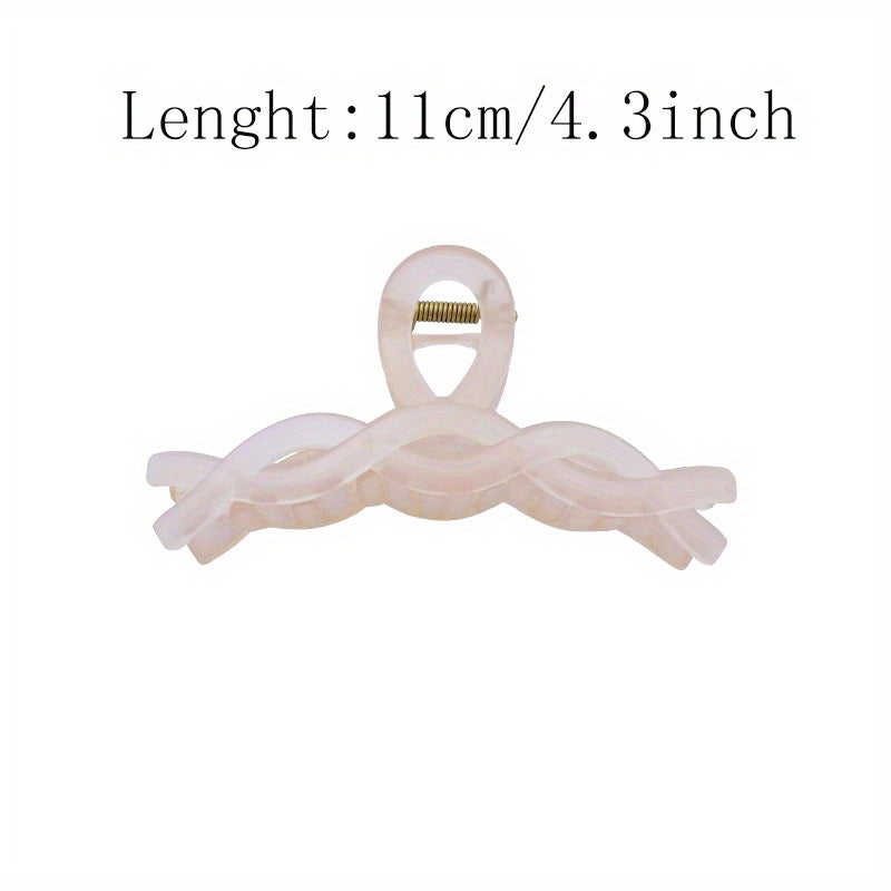 Pink Acrylic Large Hair Claw Frosted Shark Claw Ponytail Holder