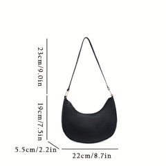 Crocodile Pattern Crescent Handbag Vegan Leather Hobo Purse