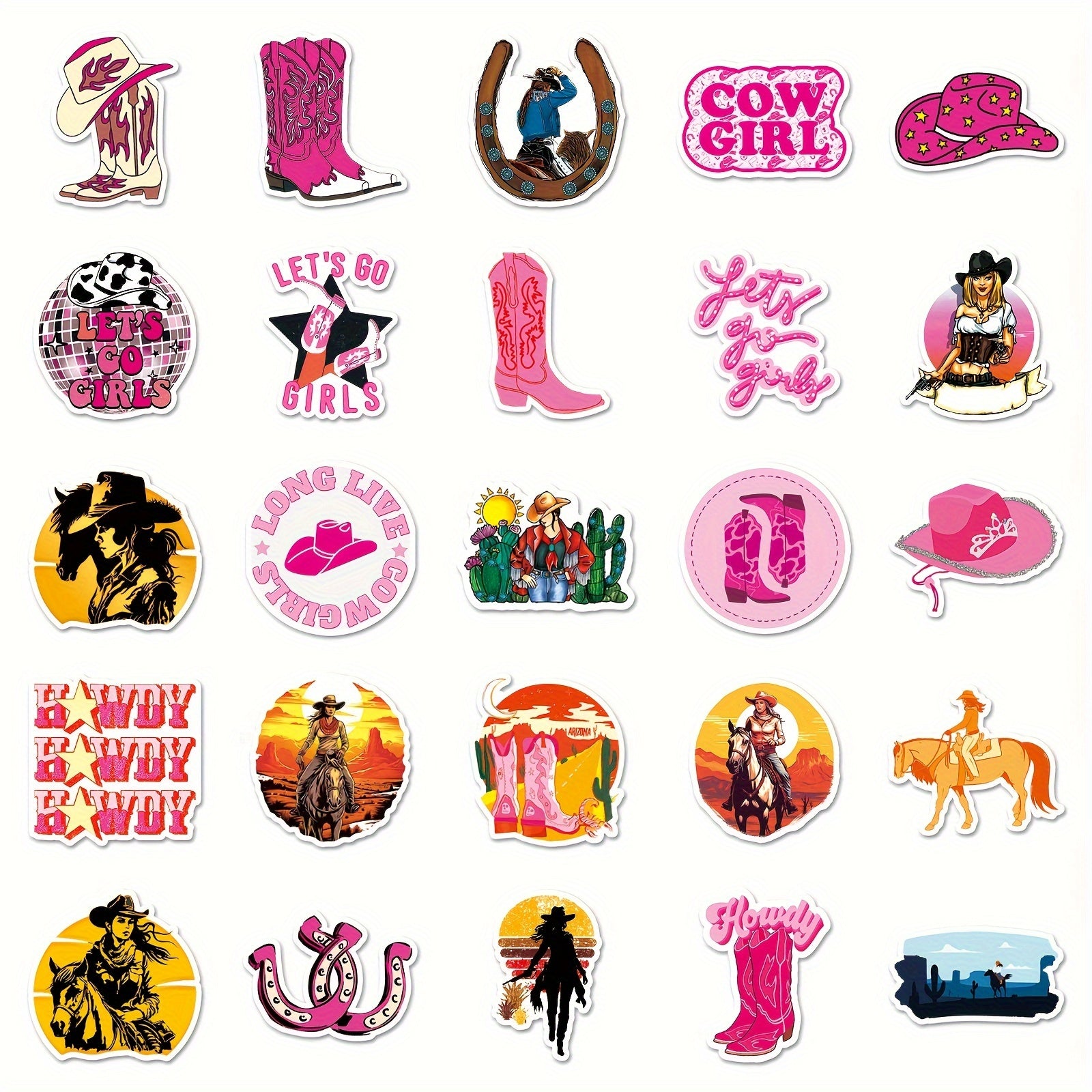 50pcs Cartoon Cowboy Stickers for Notebook Computer Helmet Water Cup