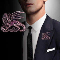 Men's Vintage Jacket Suit Pterodactyl Brooch Accessories