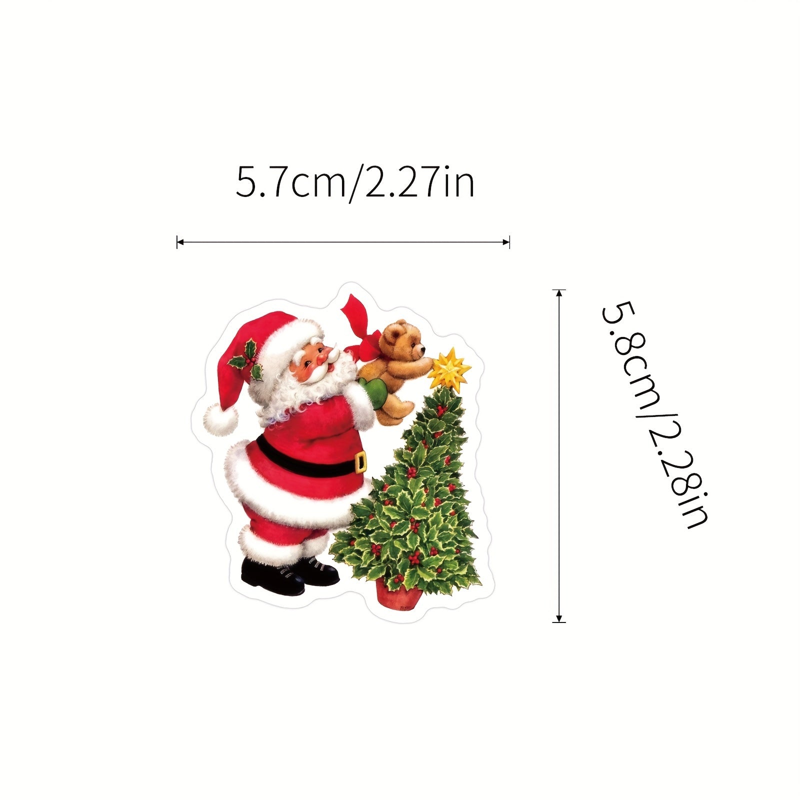 50pcs Vintage Christmas Stickers Merry Xmas Santa Claus Holiday Label Stickers