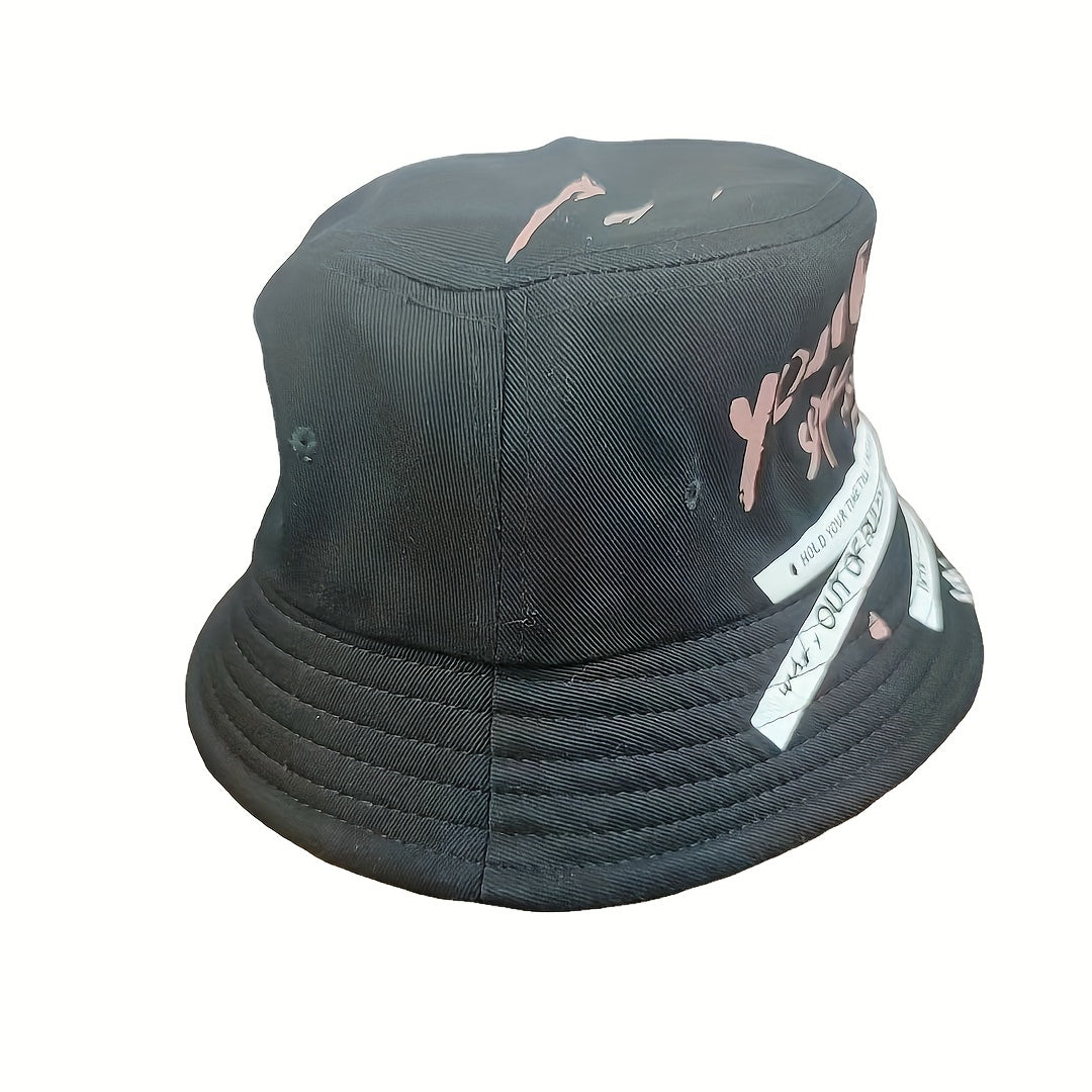 Youth Graffiti Printed Bucket Hat Lightweight Sunscreen Fisherman Cap