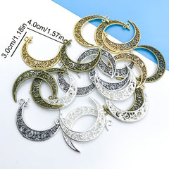 20pcs Mixed Crescent Shape Pendants for DIY Jewelry Making