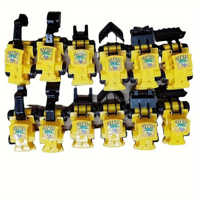 6pcs Engineering Car Simulation Model Ornament Decoration Excavator Bulldozer
