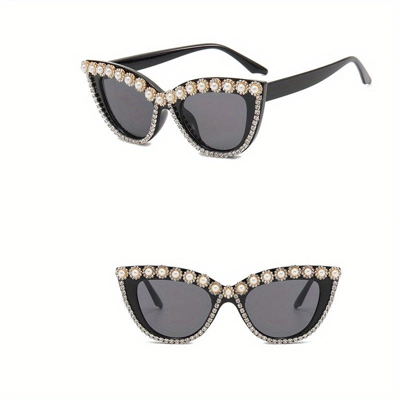 Cat Eye Rhinestone Glasses for Women Party Club Prop