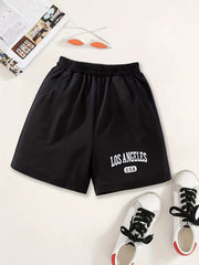 Girls Shorts 'Los Angeles' Print Casual Sweat Shorts Comfy Fit
