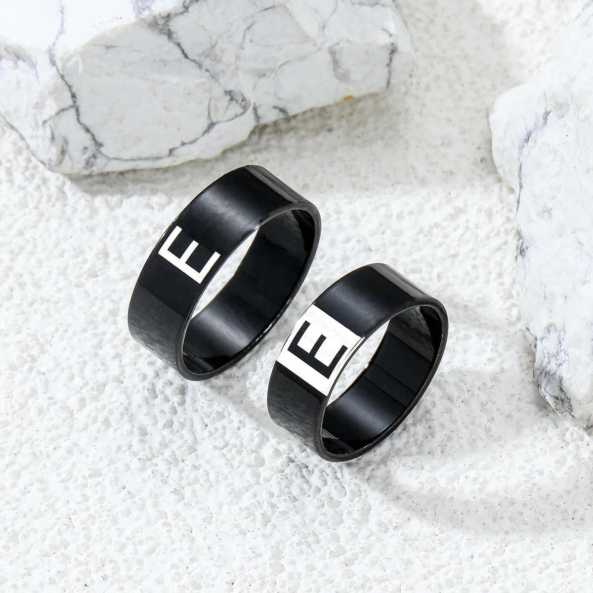 Couple Letter Rings Stainless Steel Punk Accessories Anniversary Gift