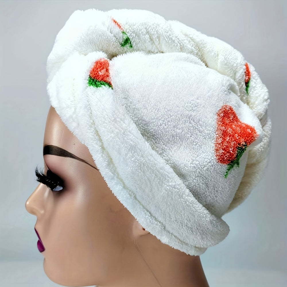 Microfiber Hair Towel With Button Soft Drying Cap Absorbent Towel