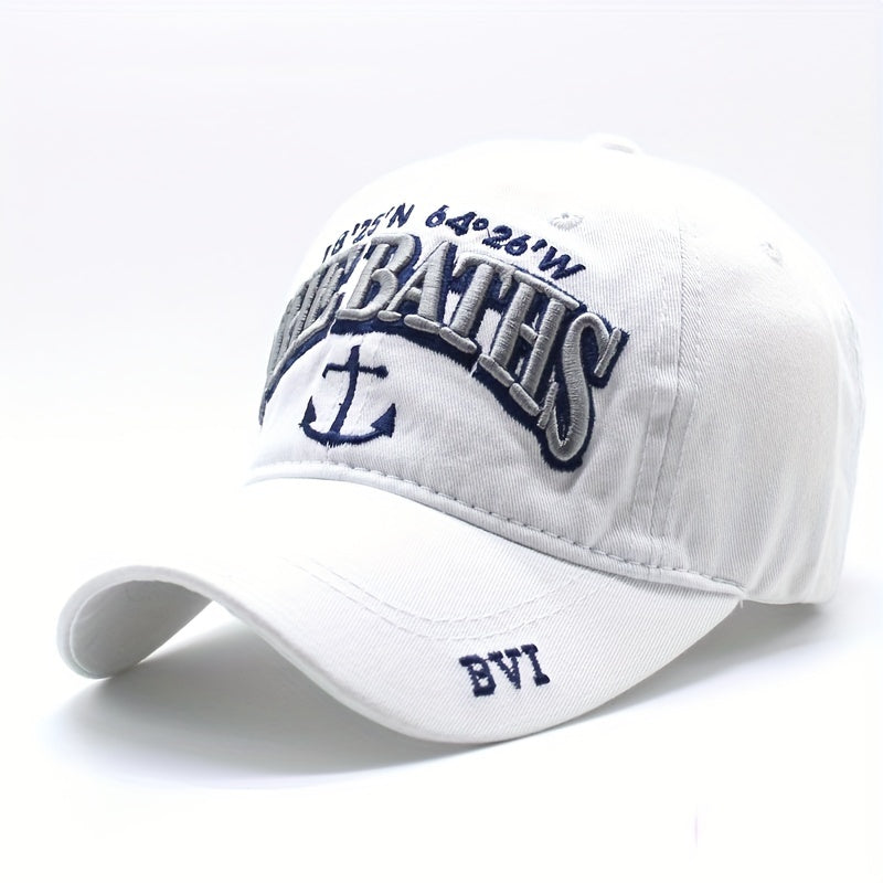 Vintage Anchor Embroidery Baseball Cap Classic Dad Hat