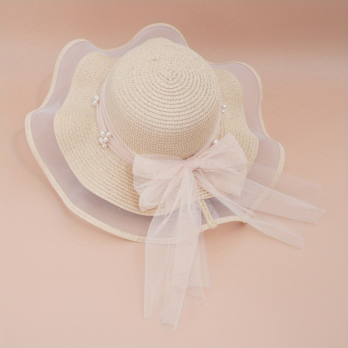 Polyester Sunscreen Mesh Hat Summer Unisex Hat Straw Hat Large Brim Sun Hat