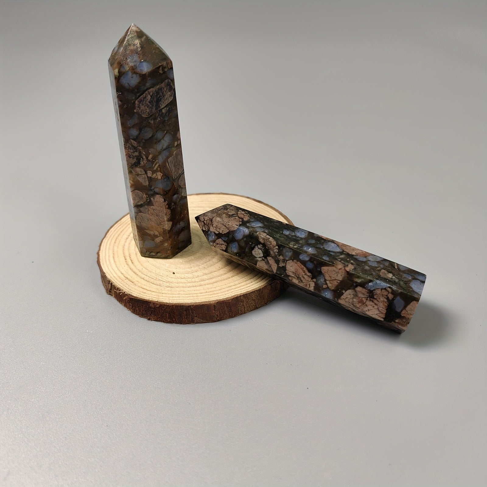 Natural Amphibole Rough Crystal Single Pointed Column Handicraft
