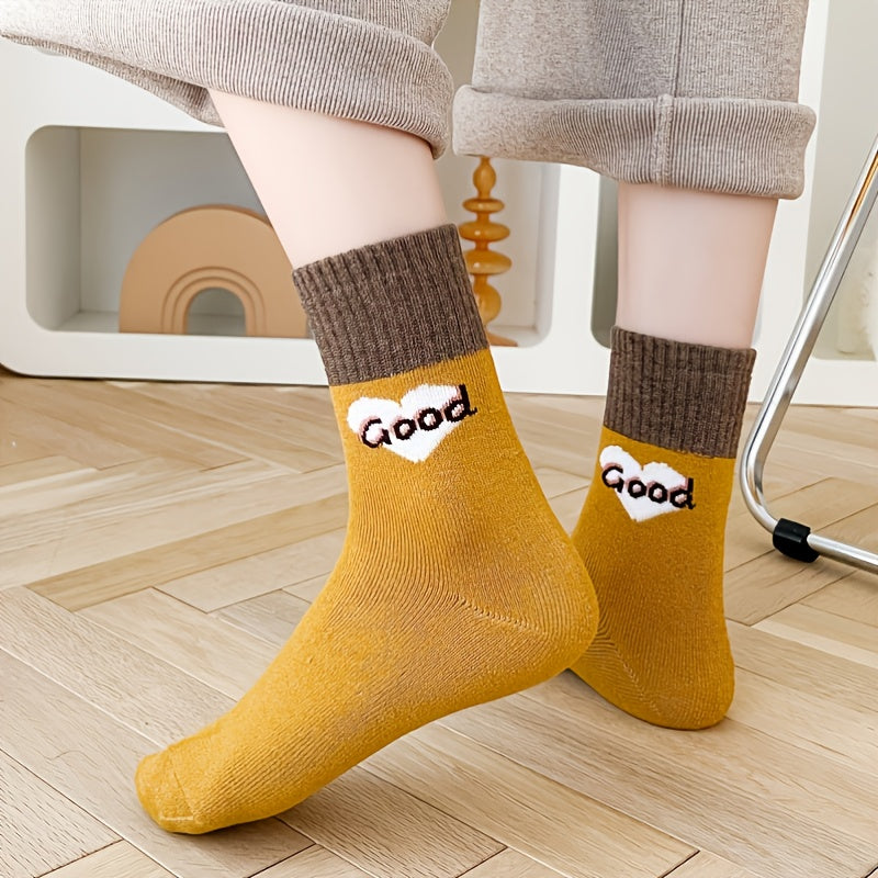 Women's Letter Pattern Colorblock Tube Socks