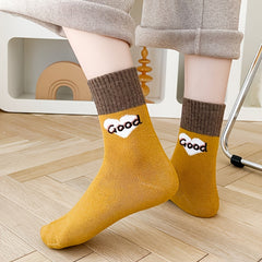 Women's Letter Pattern Colorblock Tube Socks