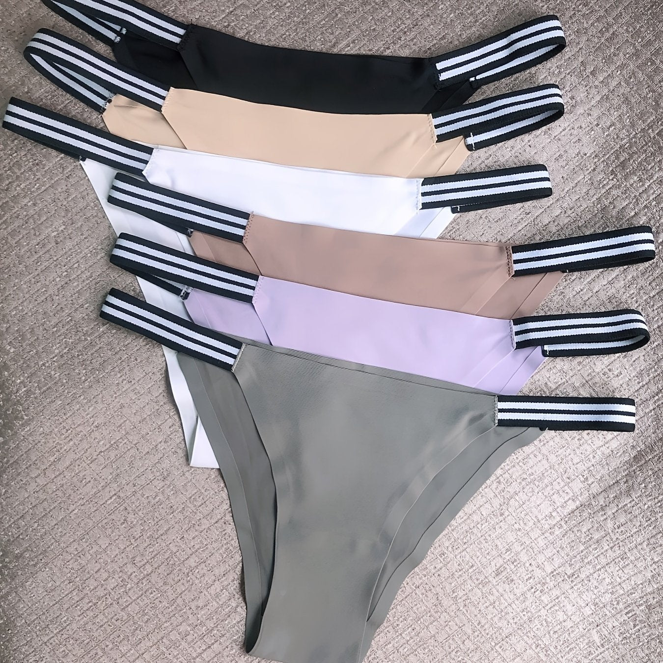 6 Pcs Women's Low Waist Bikini Panties Seamless High Elastic Lingerie