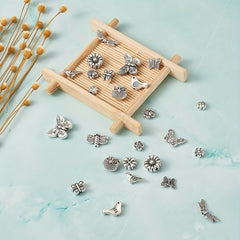 10pcs Butterfly Flower Owl Alloy Spacer Beads For DIY Jewelry Making