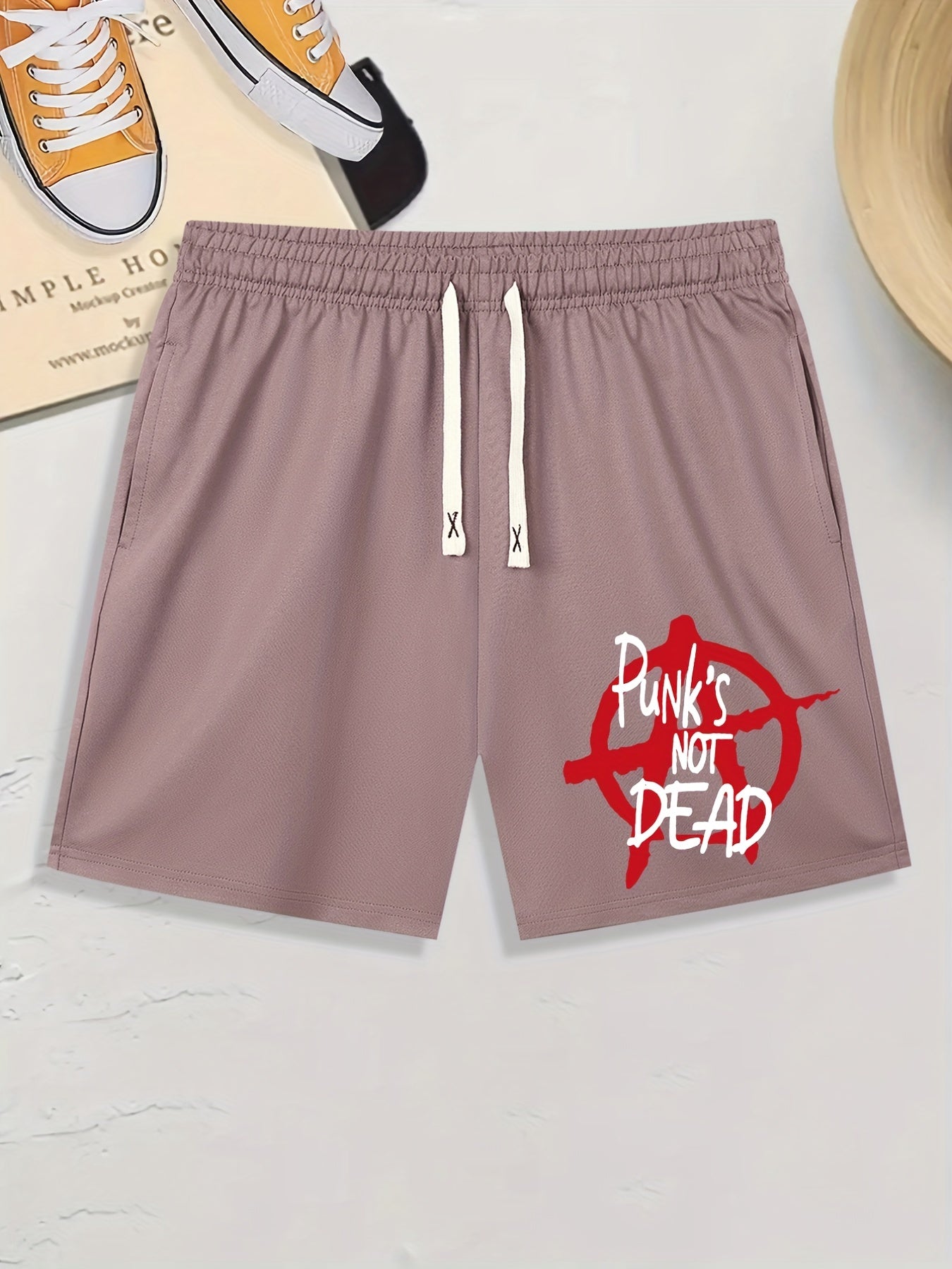 Punk's NOT DEAD Print Men's Drawstring Shorts