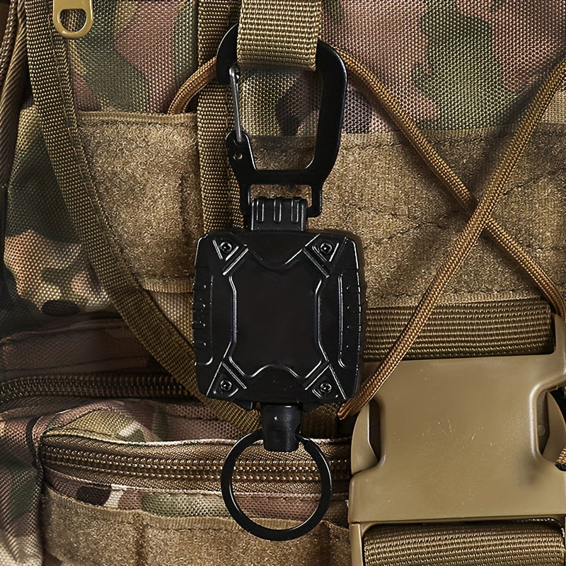 Outdoor Mountaineering Keychain Retractable Keychain With Carabiner