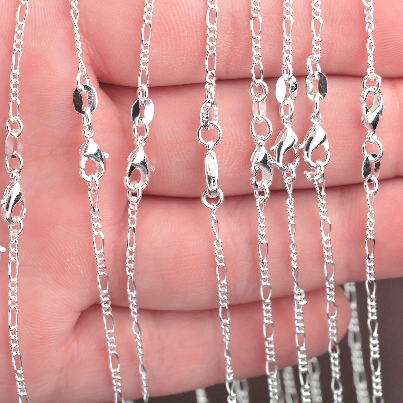 925 Sterling Silver Plate Chain Collar Necklace for DIY Jewelry
