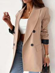  Women's Solid Long Sleeve Blazer