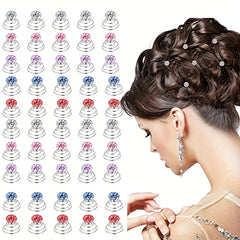 12pcs Rhinestone Spiral Hair Clip for Wedding Bridal Prom Party