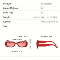 Y2K Rhinestone Square Sunglasses For Women UV400 Sun Shades