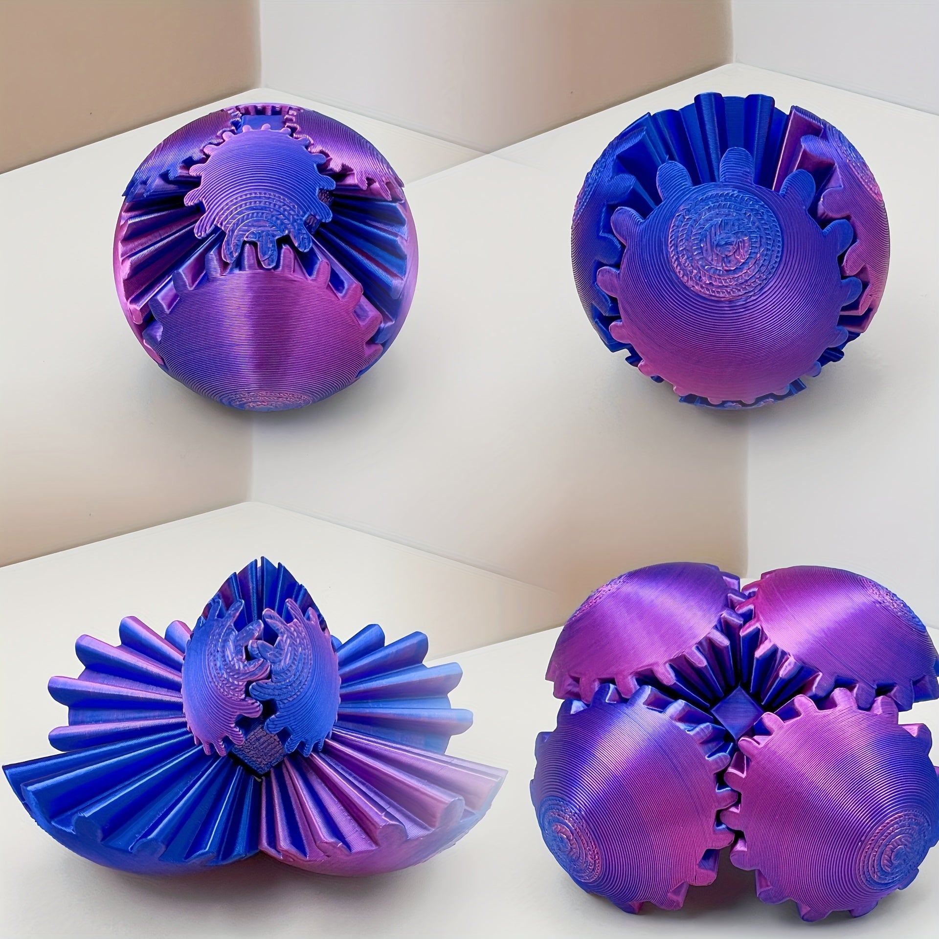 3D Printed Rotating Gear Ball Gradient Relax Desk Decor
