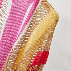 Rainbow Striped Hollowed Out Sunscreen Cardigan Cape
