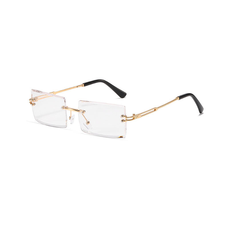 Rimless Square Sunglasses UV Protection Vintage Sun Glasses