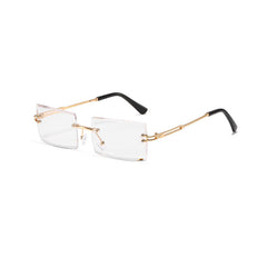 Rimless Square Sunglasses UV Protection Vintage Sun Glasses