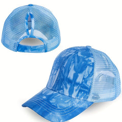 Tie Dye Ponytail Baseball Cap Mesh Trucker Hat Hip Hop Dad Hats Summer Sun Cap