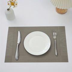 4pcs Single Frame Corners Placemat PVC Teslin Woven Table Mat