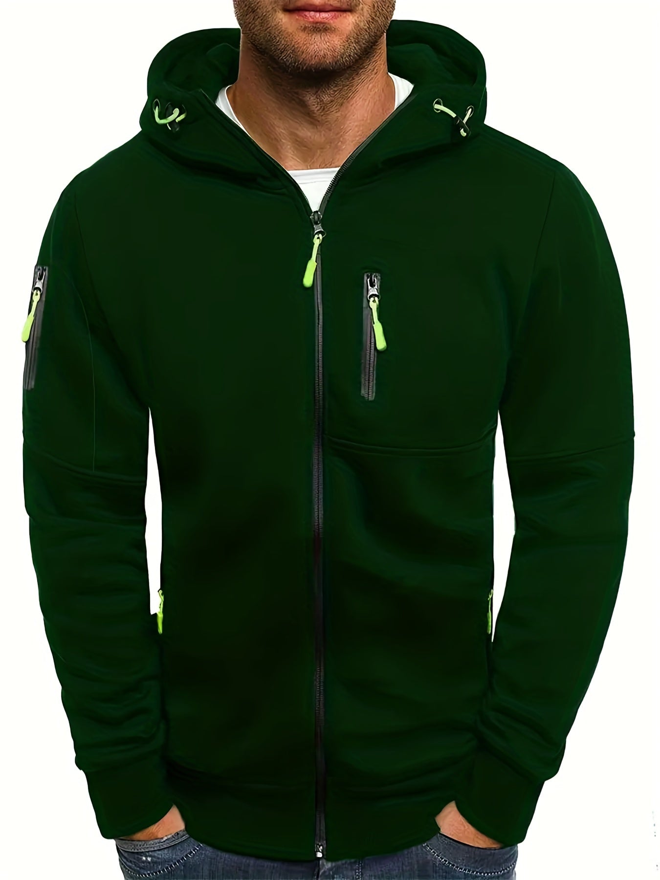 Men's Casual Hooded Jacket Full Zip