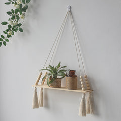 Macrame Wall Hanging Plant Decor Rope Boho Shelving