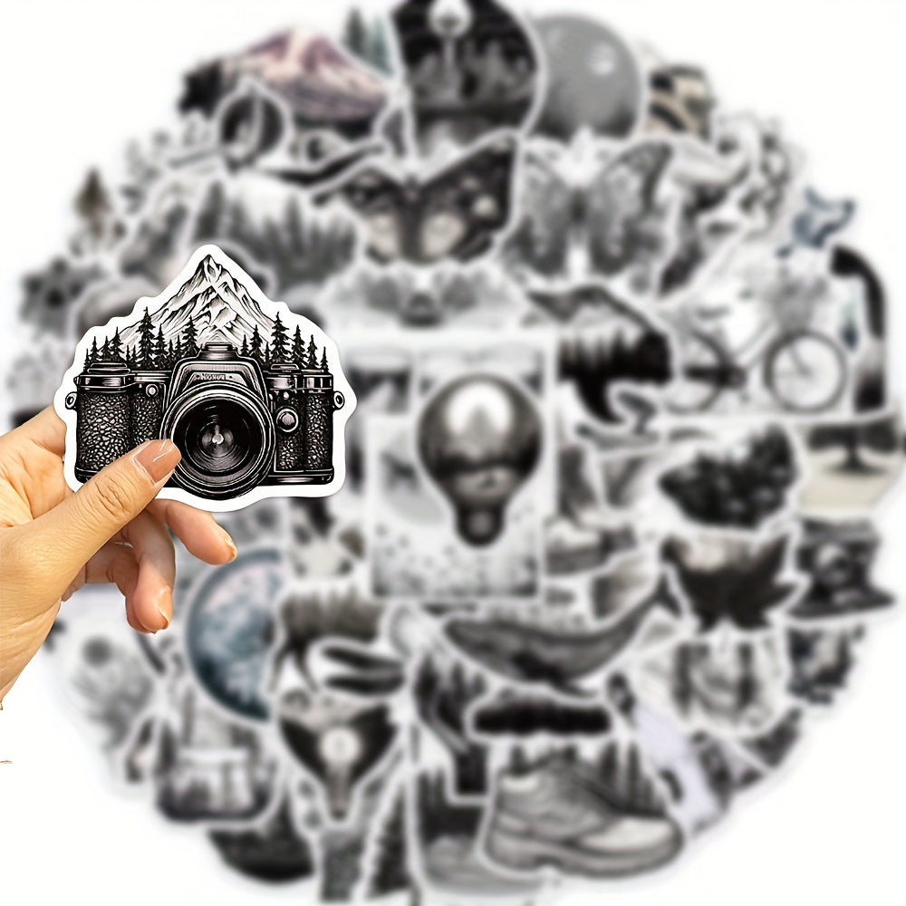 60pcs Dark Gothic Outdoor Graffiti Stickers Waterproof DIY Handbook Sticke