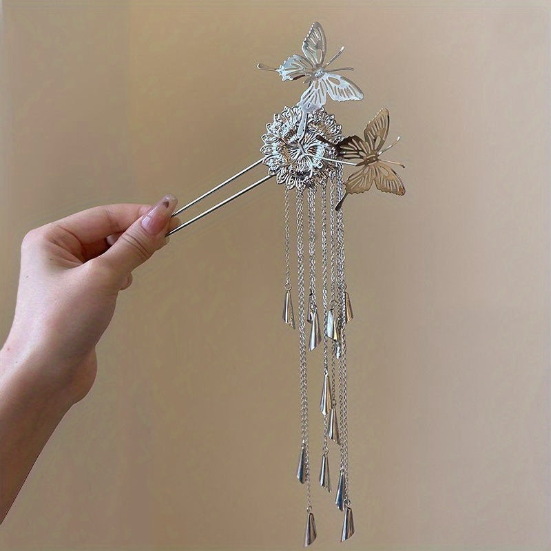 Butterfly Shape Hairpin U shaped Hairpin With Tassel Hair Accessories
