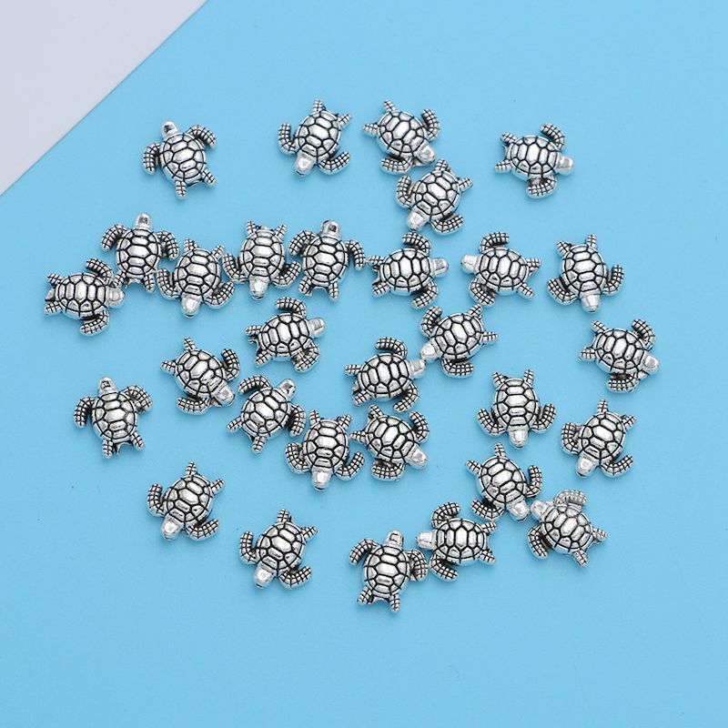 30 Pcs Turtle Loose Spacer Beads Jewelry Making DIY Accessories