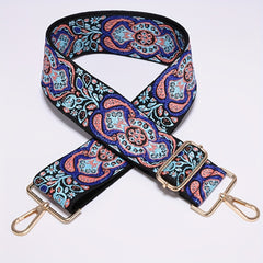 Embroidery Pattern Adjustable Strap Wide Nylon Handbag Belt