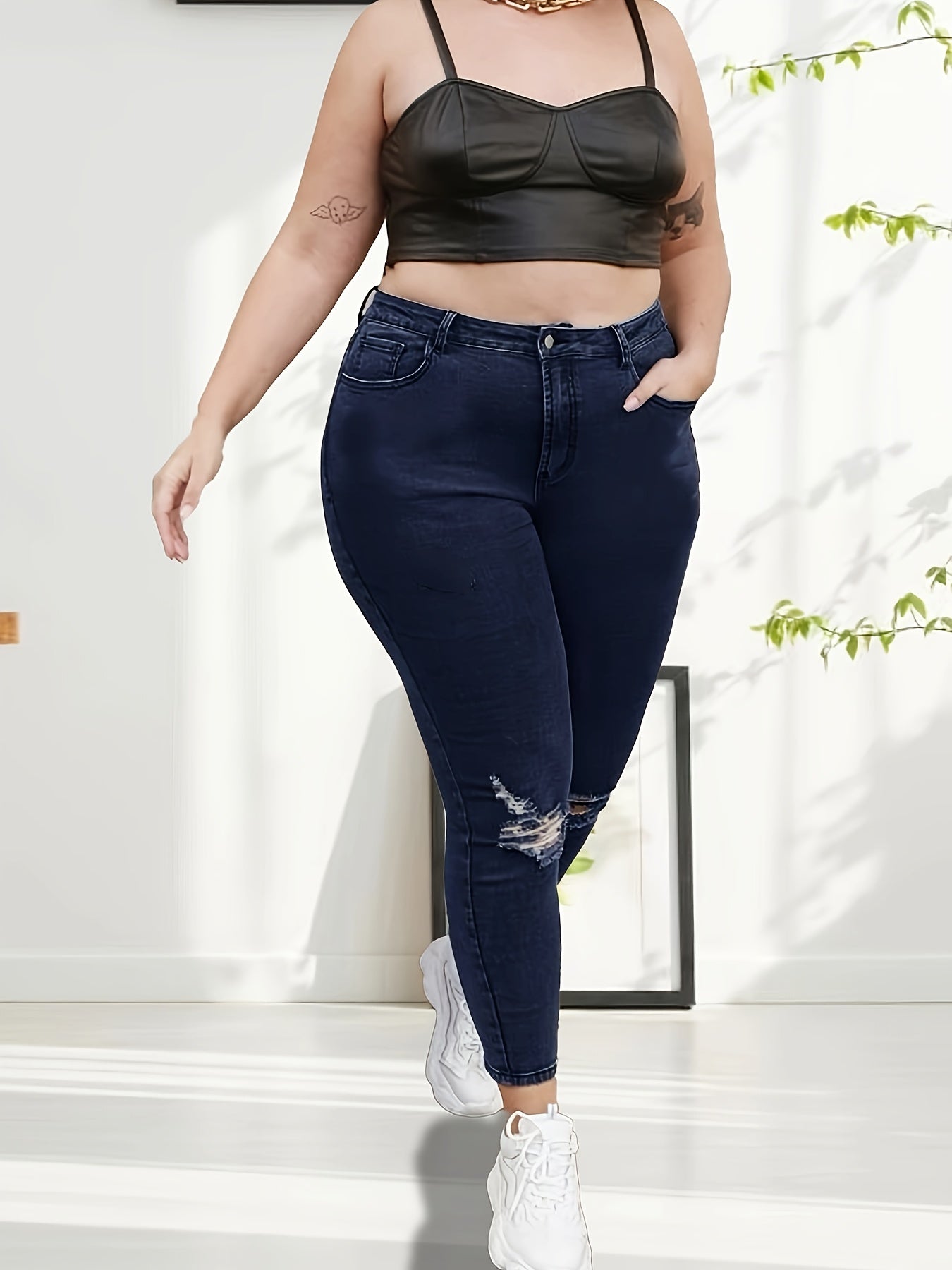  High Waist Stretch Slim Fit Denim Pants
