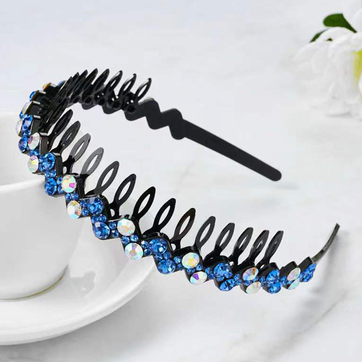 Rhinestone Bling Headband Hair Tie for Ladies Makeup Hair Band Wrap