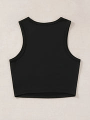 Cartoon Cat Print Crop Tank Top Sleeveless Sexy Summer Casual Top