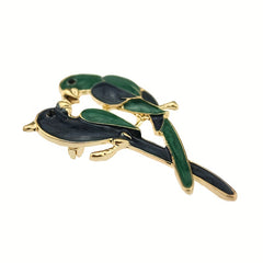 Men's Parrot Painting Oil Brooch Gift For Boyfriend