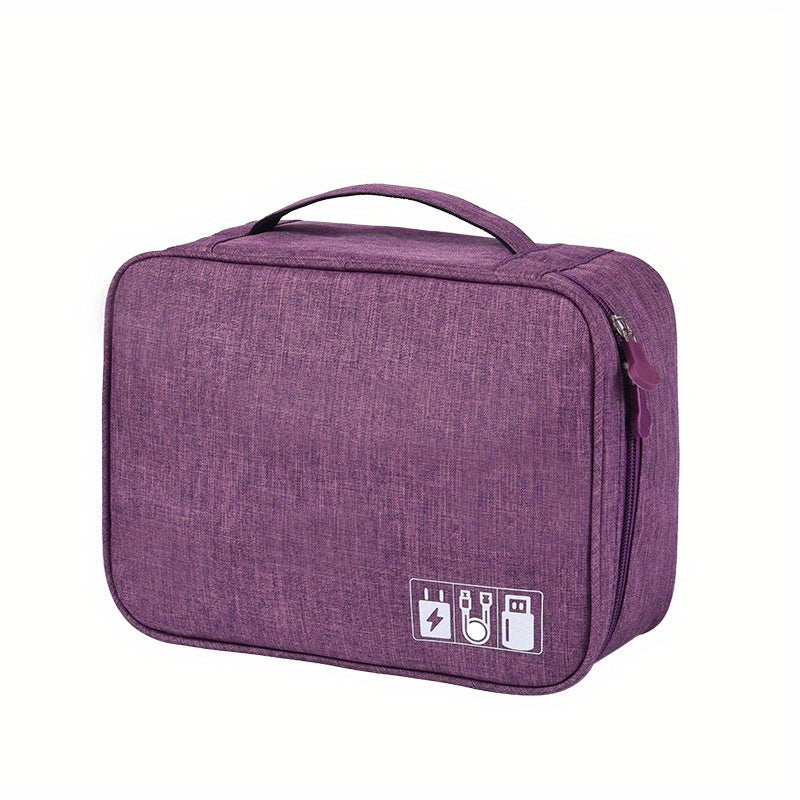 Large Capacity Cable Organizer Bag Lightweight Zipper Cosmetic Bag