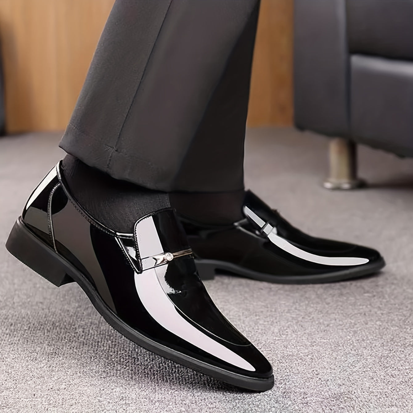 Men's Slip On Formal Shoes Wear resistant Non Slip Smart Casual Shoes