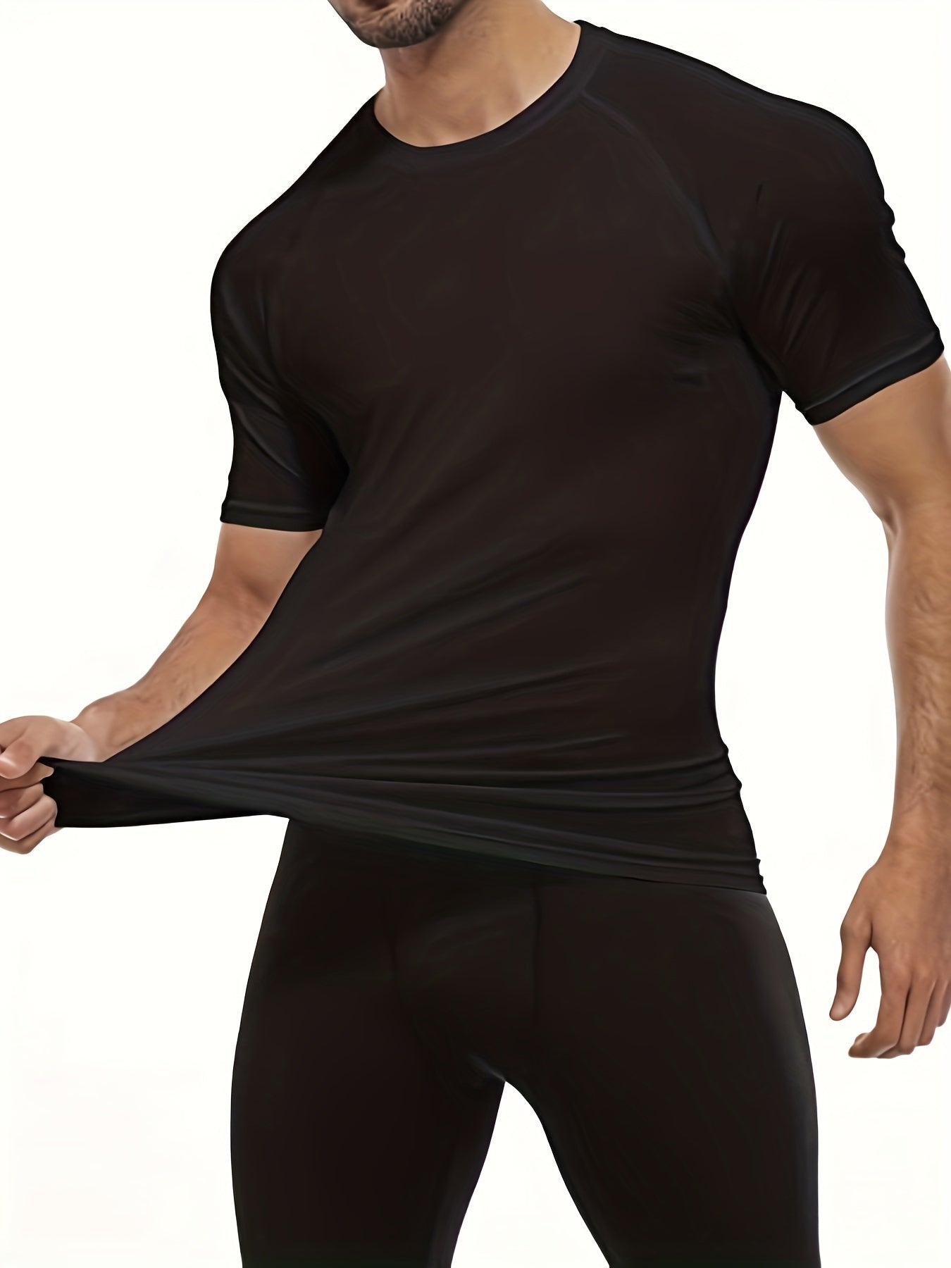HOPLYNN Men's Compression Shirt Short Sleeve Undershirt for Gym Fitness