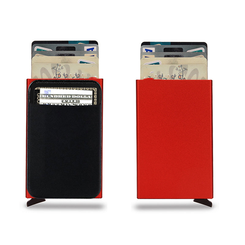 Pop Up Minimalist Metal Wallet Card Holder Thin Slim Purse