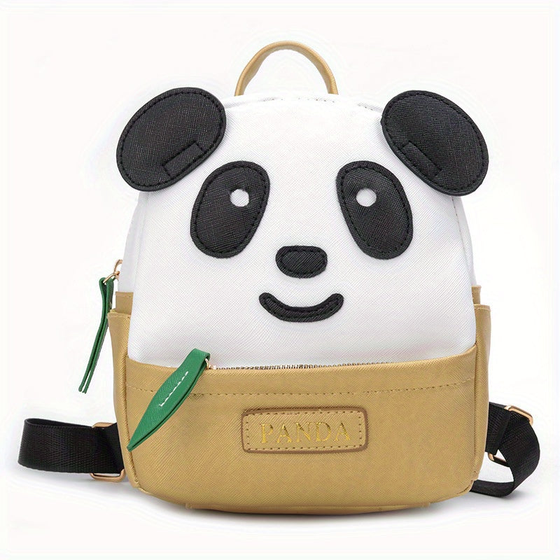 Panda Bamboo Leaf Leather Backpack for Kids