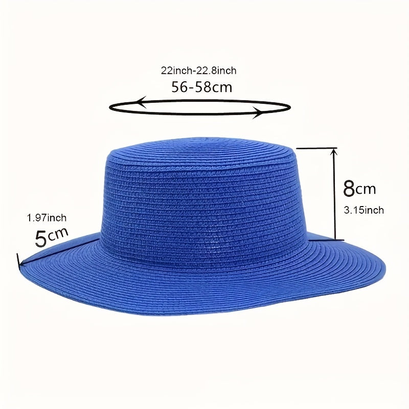 Bright Candy Sun Hat Classic British Style Top Hat Straw Jazz Fedora Cap Unisex