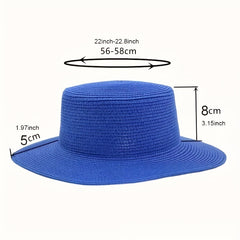 Bright Candy Sun Hat Classic British Style Top Hat Straw Jazz Fedora Cap Unisex