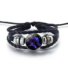 Zodiac Charm Bracelet Multilayer Leather Bangle
